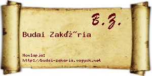 Budai Zakária névjegykártya