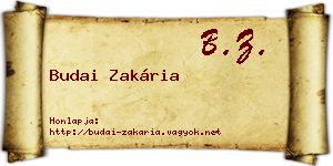 Budai Zakária névjegykártya